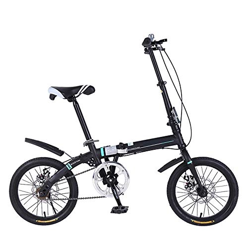 Falträder : CHEZI Folding bikeKlapprad Rahmenleuchte aus Karbonstahl vorne und hinten Scheibenbremsen 16 Zoll