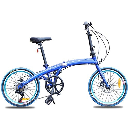 Falträder : CHEZI Folding bikeKlapprad Vorne und Hinten Scheibenbremsen Mini Rennrad Student Fahrrad 20 Zoll