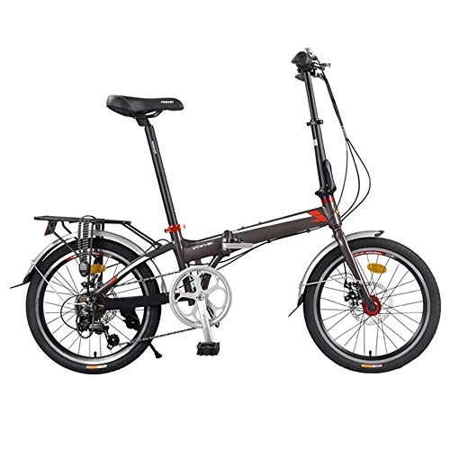 Falträder : CHEZI FoldingFaltrad Aluminiumrahmen für Männer und Frauen Tragbares Fahrrad 20 Zoll 7 Geschwindigkeit
