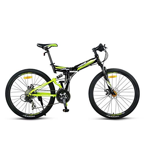 Falträder : CHEZI Mountain BikeKlappbare Mountainbike Aluminiumlegierung tragbare Doppel-Shock-Scheibenbremsen fr Mnner und Frauen 27 Geschwindigkeit 26 Zoll
