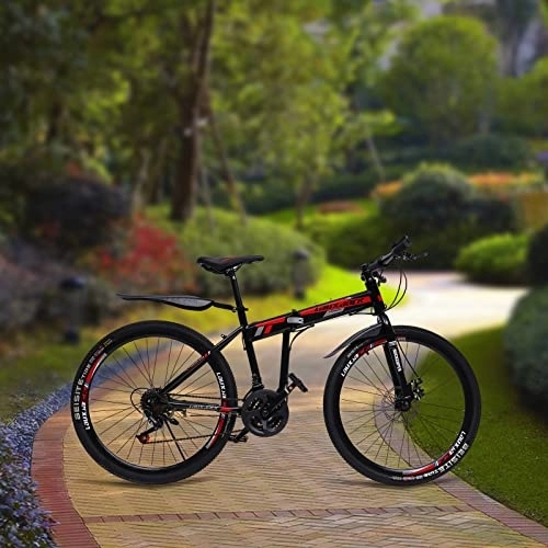 Falträder : CHIMHOON Adult Bicycle 26 Zoll Faltbar Mountainbike Leichtes Fahrrad Gewicht 20KG, Kann 130KG Kohlenstoffstahl Fahrrad für Männer oder Mädchen 160-190CM Unterstützen