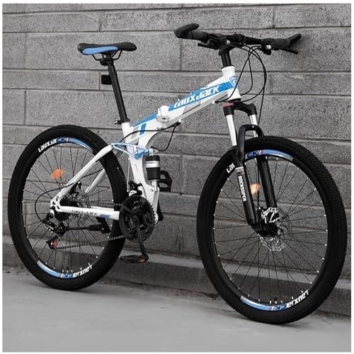 Falträder : Chynalys Mountainbike 26 Zoll Klapprad Faltrad für Erwachsene Stahl mit hohem Kohlenstoffgehalt, Scheibenbremsen-Fahrräder, 21-Gang-klapprad Vollgefederte Fahrräder MTB für Männer und Frauen