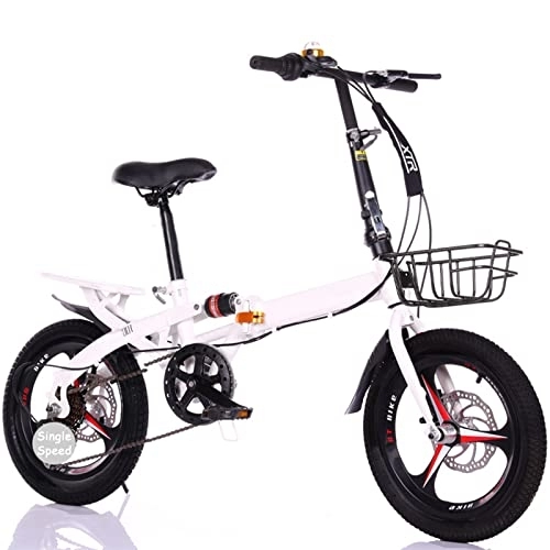 Falträder : CKCL Faltrad - 20 Zoll Doppelscheibenbremse Leichtes Fahrrad für Männer und Frauen, tragbar, Ultraleicht, Jugend, Student, Kinderfahrrad mit Schutzblechen, Freunde, Weiß