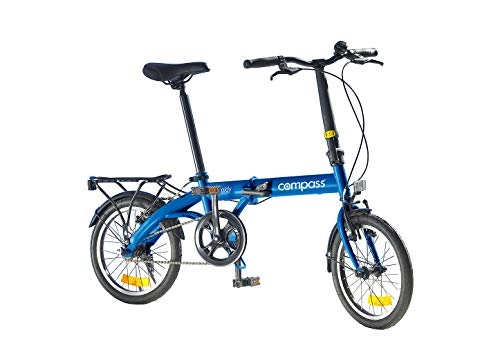 Falträder : Compass Faltrad 16 Zoll Stahl blau, Klapprad, Klappfahrrad, leicht und robust Farbe blau