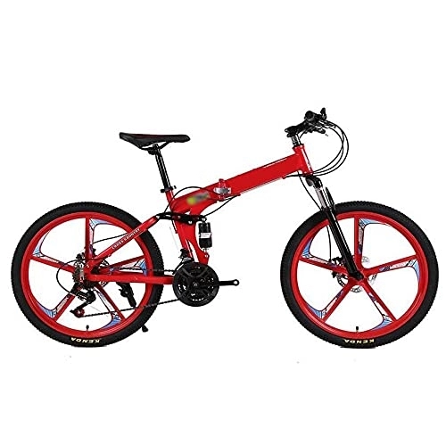 Falträder : COUYY Variable Geschwindigkeit Falten Mountainbike Student Sports Fahrradschock Absorption Kind Bike Jungen & Mädchen Doppelscheibe, Rot, 26 inch27 Speed