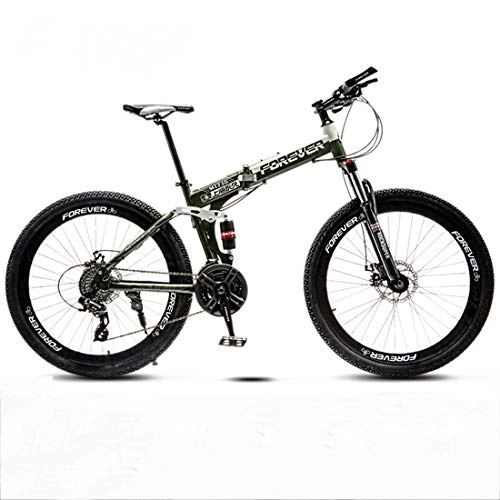 Falträder : CPY-EX Folding Mountain Bike 21 / 24 / 27 / 30 Geschwindigkeit Fahrrad, Full Suspension MTB Faltbarer Rahmen 26", Speichen Felgen, A, 27