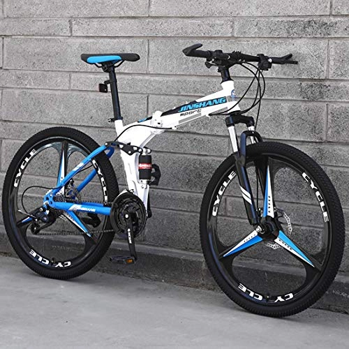 Falträder : CPY-EX Mountainbike, Folding Mountain Bike 21 / 24 / 27 Geschwindigkeit Fahrrad Full Suspension MTB Faltbarer Rahmen 26" 3 / 6 / 10 Spoke Wheels, B1, 24