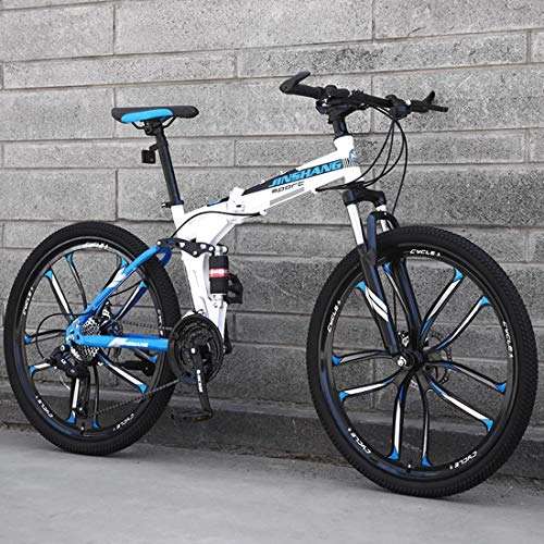 Falträder : CPY-EX Mountainbike, Folding Mountain Bike 21 / 24 / 27 Geschwindigkeit Fahrrad Full Suspension MTB Faltbarer Rahmen 26" 3 / 6 / 10 Spoke Wheels, B3, 24