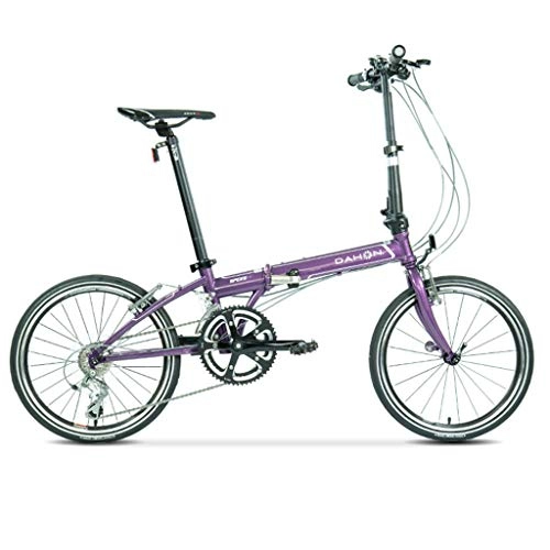 Falträder : Cross- & Trekkingräder Fahrrad-Straßen-faltendes Fahrrad Unisex 20-Zoll-Rad Ultra helles Reise tragbares Fahrrad (Color : Purple, Size : 150 * 32 * 107cm)