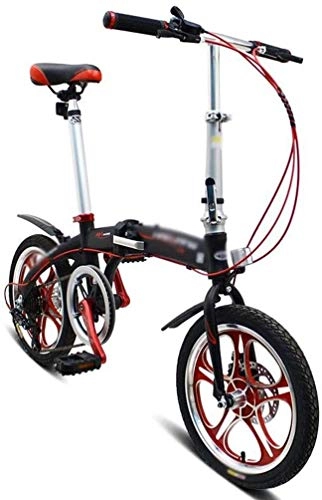Falträder : CYSHAKE Faltrad Berg Mann und eine Frau, Erwachsener Kind Faltrad, 16 „Fahrrad-Stoßdämpfung, Student ATV Racing Fahrrad, Stadt-Sport-Fahrrad Pendeln Komfortfahrräder (Color : Red)