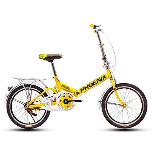 Falträder : CYSHAKE Outdoor Folding Fahrrad Compact City Bike Bemannte Fahrrad Schüler Erwachsener Universalfahrrad Leichtes Pendeln Bike schöne Mini-Fahrrad Komfortfahrräder (Color : Yellow)