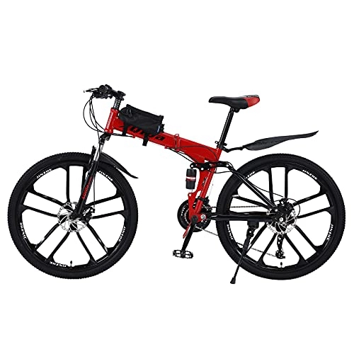 Falträder : Dauerhaft 26 Zoll Klapprad Kohlenstoffstahl MTB 26 Zoll Quick-Foldfahrrad für Erwachsene Mit fahrradtasche Kohlefaser Rahmen Mountainbike