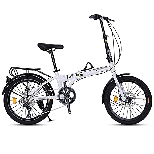 Falträder : DKZK 16 / 20"Faltrad Klapprad City Bike FüR Erwachsene, Ultraleichtes Tragbares Pendlerauto, Scheibenbremse Mit Variabler Geschwindigkeit, Kleines Fahrrad