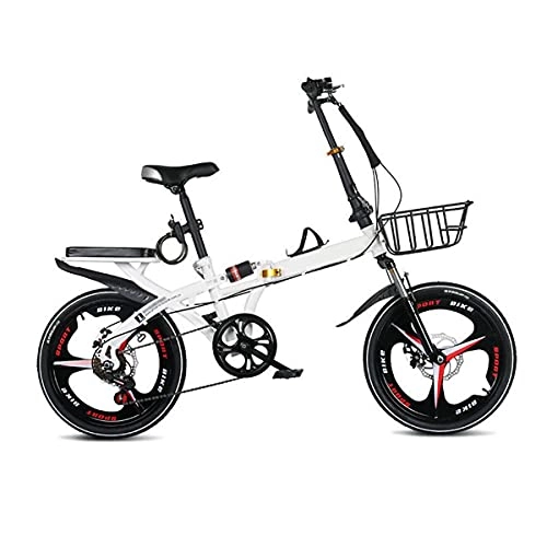 Falträder : DKZK 16 / 20-Zoll-Faltrad ultraleichtes tragbares Mini-Fahrrad mit Variabler Geschwindigkeit Dual-Scheibenbremsen zum Arbeiten mit Faltrad Klapprad City Bike