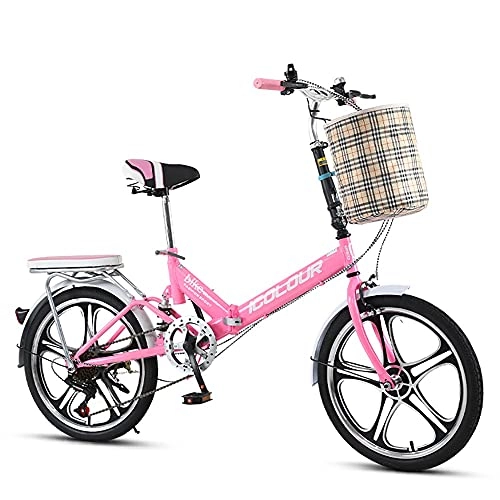 Falträder : DODOBD Faltbares Fahrrad, 50, 8 cm (20 Zoll), bequem, tragbar, kompakt, leicht, 6 Gänge, tolle Federung, Klapprad für Männer, Frauen, Studenten und Urban Pendler