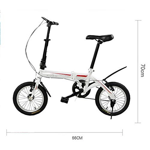 Falträder : DPGPLP Faltbares Fahrrad-Faltauto 14 Zoll V-Bremsgeschwindigkeitsfahrrad Mnnliches Und Weibliches Kinderfahrrad Mini-Faltfahrrad Leicht Und Tragbar, Rot