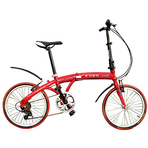 Falträder : DPGPLP Klappbares Fahrradklappauto Mit Variabler Geschwindigkeit 20-Zoll-V-Bremsgeschwindigkeit Mnnliches Und Weibliches Kinderfahrrad Mini-Klappfahrrad, Rot