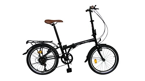 Falträder : Ecosmo 20F01BL City-Fahrrad, 6 Gänge, 51 cm, zusammenklappbar