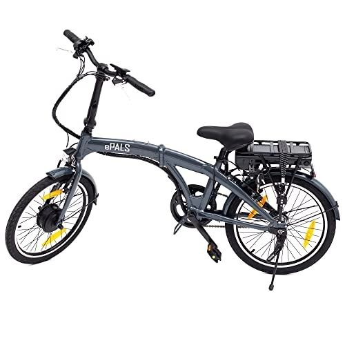 Falträder : ePals E-Bike Klapprad 20 Zoll mit 8 Unterstützungsstufen und viele Display Funktionen, bis 25 km / h - aus Aluminium - Graublau - faltbares Elektro Fahrrad, Pedelec Citybike für Damen und Herren