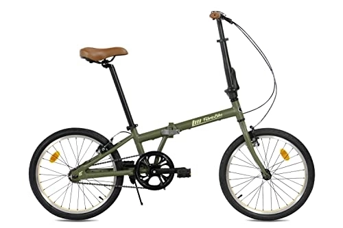 Falträder : FabricBike Klappfahrrad, Alu-Rahmen, Single Speed, klapprad 20 Zoll, Folding, klapp Fahrrad, Klapprad Erwachsene, Fabric Bike Folding Bike (Cayman Green)