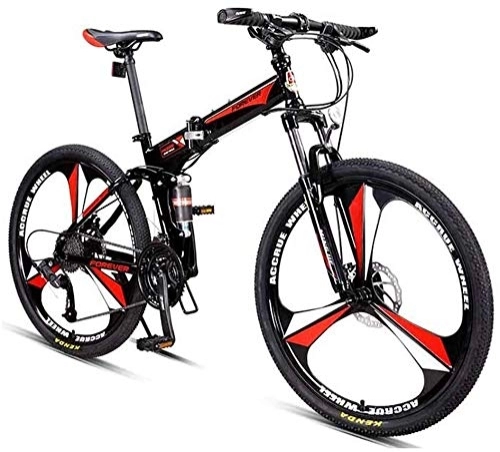 Falträder : Fahrrad 26-Zoll-Mountainbikes, 27 Gang Overdrive Mountain Trail Bike, Faltbare High-Carbon Stahlrahmen Hardtail Mountainbike (Color : Red)
