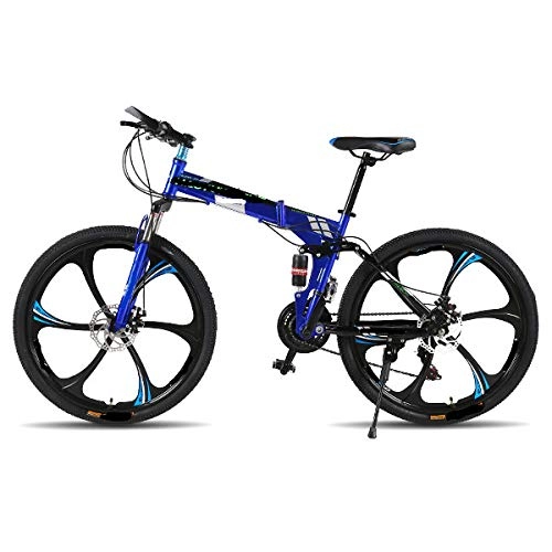 Falträder : Fahrrad Erwachsene dämpfung Mountainbike doppel disc Bremse EIN Rad Off-Road Geschwindigkeit Fahrrad klapp Mountainbike 26 * 17 (165-175cm) Multi