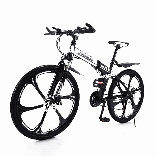 Falträder : Fahrrad Stahlrahmen, Fahrrad 26 Zoll Mountainbike, 24gang schaltung, vorderradgabelaufhÄngung mit verriegelungsfunktion, doppelscheibenbremsen und integrierten Anti-rutsch-Reifen