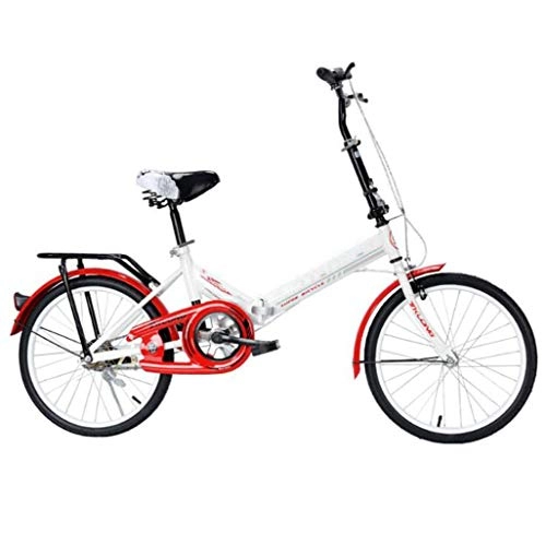 Falträder : Fahrradklappfahrrad Tragbares Fahrrad Erwachsenes Fahrrad Student Fahrrad Robustes und benutzerfreundliches ökologisches Fahrzeug, das als Bergstraße genutzt werden kann ( Color : Red , Size : 20 )