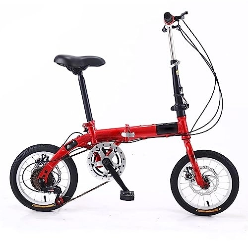 Falträder : Faltbares 14-Zoll-Fahrrad, Urban Commuter Leichtes Fahrrad für Männer Frauen Kinder – Tragbares Kompakt-Fahrrad für Studenten mit 5 Geschwindigkeiten