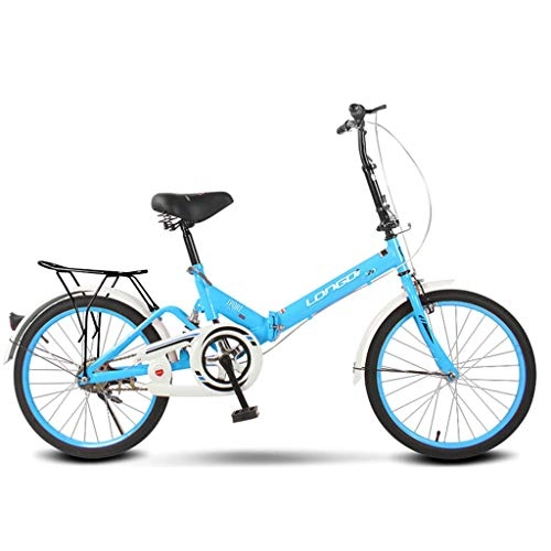 Falträder : Faltbares Fahrrad mit variabler Geschwindigkeit, Mini kompakt, stoßdämpfend, 16 Zoll (40, 6 cm) mit 20 Zoll 155*67*94cm blau