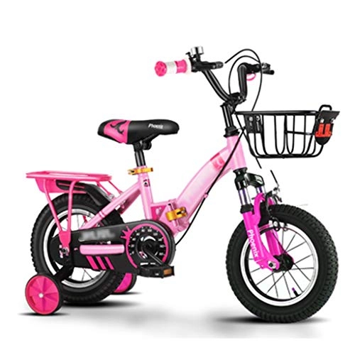 Falträder : Faltbares Kinderfahrrad für Jungen 2–3-4-6-7-10 Jahre Jungen und Mädchen, zusammenklappbar 105*75*64cm Pink