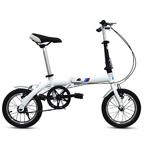 Falträder : Faltendes Fahrrad Aluminium Rahmen14 Zoll Unisex Hohe Festigkeit Leicht und Einfach Zu Tragen, White
