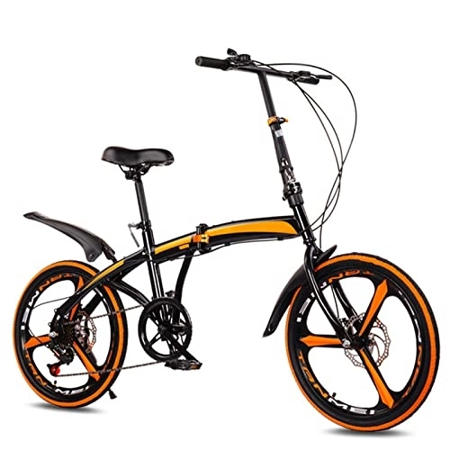 Falträder : Faltrad - 20-Zoll-Doppelscheibenbremse mit variabler Geschwindigkeit für Männer und Frauen, leichtes Fahrrad, Jugend, Student, Fahrrad, Outdoor-Reiten, Legierung, Einrad, Rennrad, Mountainbike, Schwarz