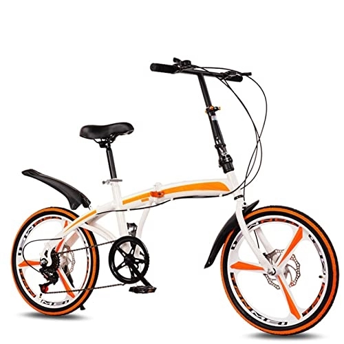 Falträder : Faltrad - 20-Zoll-Doppelscheibenbremse mit variabler Geschwindigkeit für Männer und Frauen, leichtes Fahrrad, Jugend, Student, Fahrrad, Outdoor-Reiten, Legierung, Einrad, Rennrad, Mountainbike, Weiß