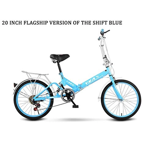 Falträder : Faltrad Kompakt City Bike Studenten Fahrrad Leichte Bike Shopper Fahrrad schnes Fahrrad Erwachsene Single Variable Geschwindigkeit Fahrrad (Color : Blue, Size : Variable Speed)