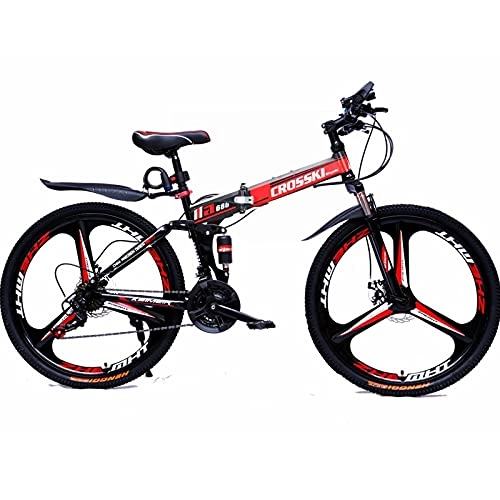 Falträder : Faltrad, Mountainbike Aluminium Scheibenbremse Fahrrad für Jungen, Mädchen, Herren und Damen - Schaltung - Herrenrad Kinder / A / 21speed