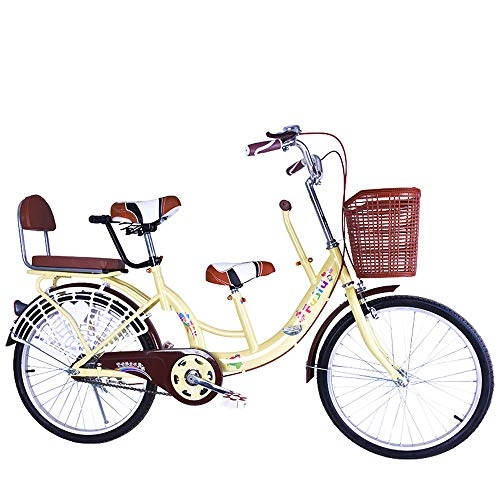 Falträder : FLYFO Eltern-Kind-Tandemfahrräder, 22-Zoll-Mutter-Kind-Fahrräder, Männliche Und Weibliche Fahrräder Für Mütter Und Kleinkinder, Fahrrad, Gelb