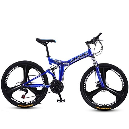 Falträder : FSGBIKE Doppelscheibenbremse Folding Mountain Bike 24 Zoll Adult Reise Werkzeug, Nicht geeignet für Extremsport, Empfohlene Last: 100kg