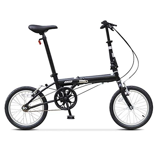 Falträder : GDZFY Kompakte Tragbar Erwachsene Klapprad, Leicht Mini Faltbares Fahrrad, Single Speed Fahrrad Für Männer Frauen Schwarz 16in