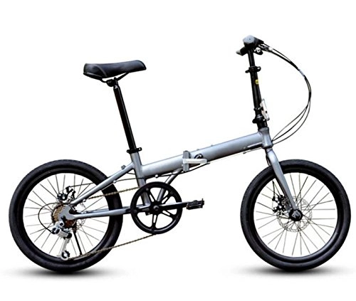 Falträder : GHGJU 20-zoll Aluminium Faltrad Erwachsene Tragbare 6-speed Straßenauto Assault Fahrrad Radfahren Querfeldein Fahrrad, Grey-20in