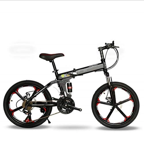 Falträder : GHGJU Fahrrad Kinder klappfahrrad 20 Zoll aluminiumlegierung schaltfahrrad geeignet für bergstraßen und Regen und Schnee (Color : Black, Size : 21 Speed)