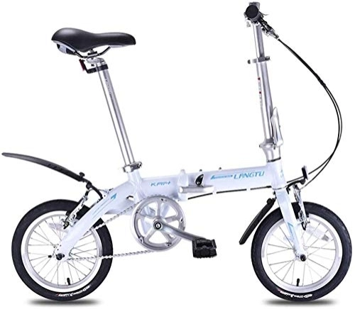 Falträder : GJZM Mountainbikes Mini Falträder Leichtes tragbares 14 Aluminiumlegierung Urban Commuter Fahrrad Super Compact Single Speed​Faltbares Fahrrad Lila-Weiß