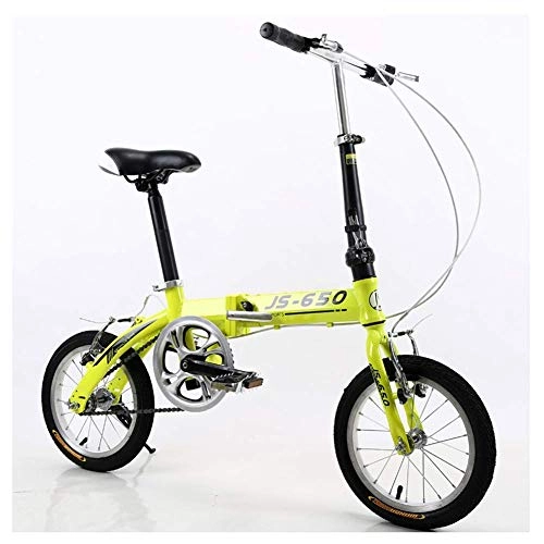 Falträder : GUONING-L Fahrrad Outdoor-Sport Klapprad, Groß for City Reiten, leichten Aluminiumrahmen, vorne und hinten Kotflügel und vstyle Brakes14Inch Räder Fahrräder (Color : Green)