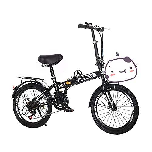 Falträder : GWL Faltrad 20 Zoll, Mountainbike Aluminium Scheibenbremse Fahrrad für Jungen, Mädchen, Herren und Damen - Schaltung - Herrenrad / Black