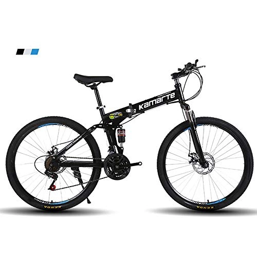 Falträder : GWSPORT Faltrad 21 Geschwindigkeit Mountainbike leichte, tragbare Stodmpfung Fahrrad Unisex fr Erwachsene und Kinder, Schwarz, 26Inch