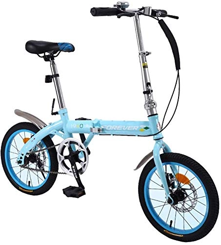 Falträder : Gyj&mmm Kinderrad 20 Zoll Fahrrad, Faltrad, High Carbon Stahlrahmen Doppelscheibenbremsen ultraleichte tragbare Schicht Erwachsene männliche und weibliche Studenten, Blau