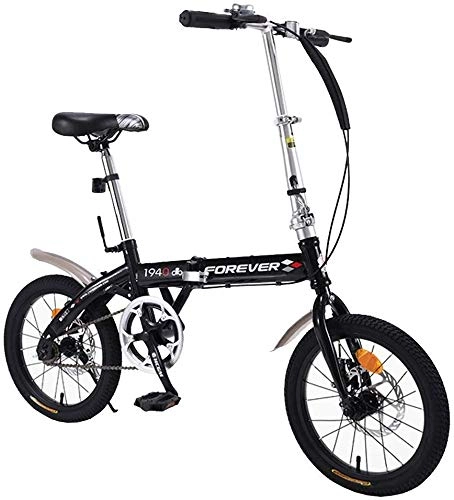 Falträder : Gyj&mmm Kinderrad 20 Zoll Fahrrad, Faltrad, High Carbon Stahlrahmen Doppelscheibenbremsen ultraleichte tragbare Schicht Erwachsene männliche und weibliche Studenten, Schwarz