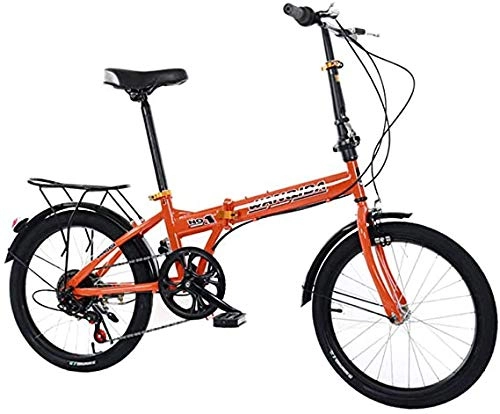 Falträder : GYLEJWH 20-Zoll-Erwachsene Fahrrad Für Erwachsene Falzgeschwindigkeit Fahrrad Student Mountainbikepark Reise Fahrrad Outdoor-Freizeit-Fahrrad, Orange