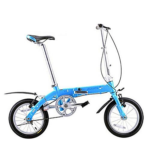 Falträder : GYNFJK Faltrad leichte Aluminiumlegierung beweglicher Mini Fahrrad Roller Unisex Rennrder Sicher und langlebig, Blue