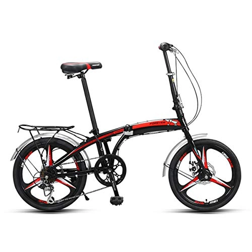 Falträder : GYNFJK Unisex Faltrad Leichtmetall Tragbarer Straßen-Fahrrad-Geschwindigkeit Fahrrad Einfach für die Schule gehen zu speichern, Arbeit, Black